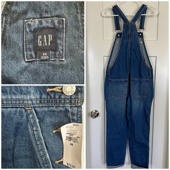 GAP NWT Slouchy Overalls with Washwell - xs - Picture 2 of 4